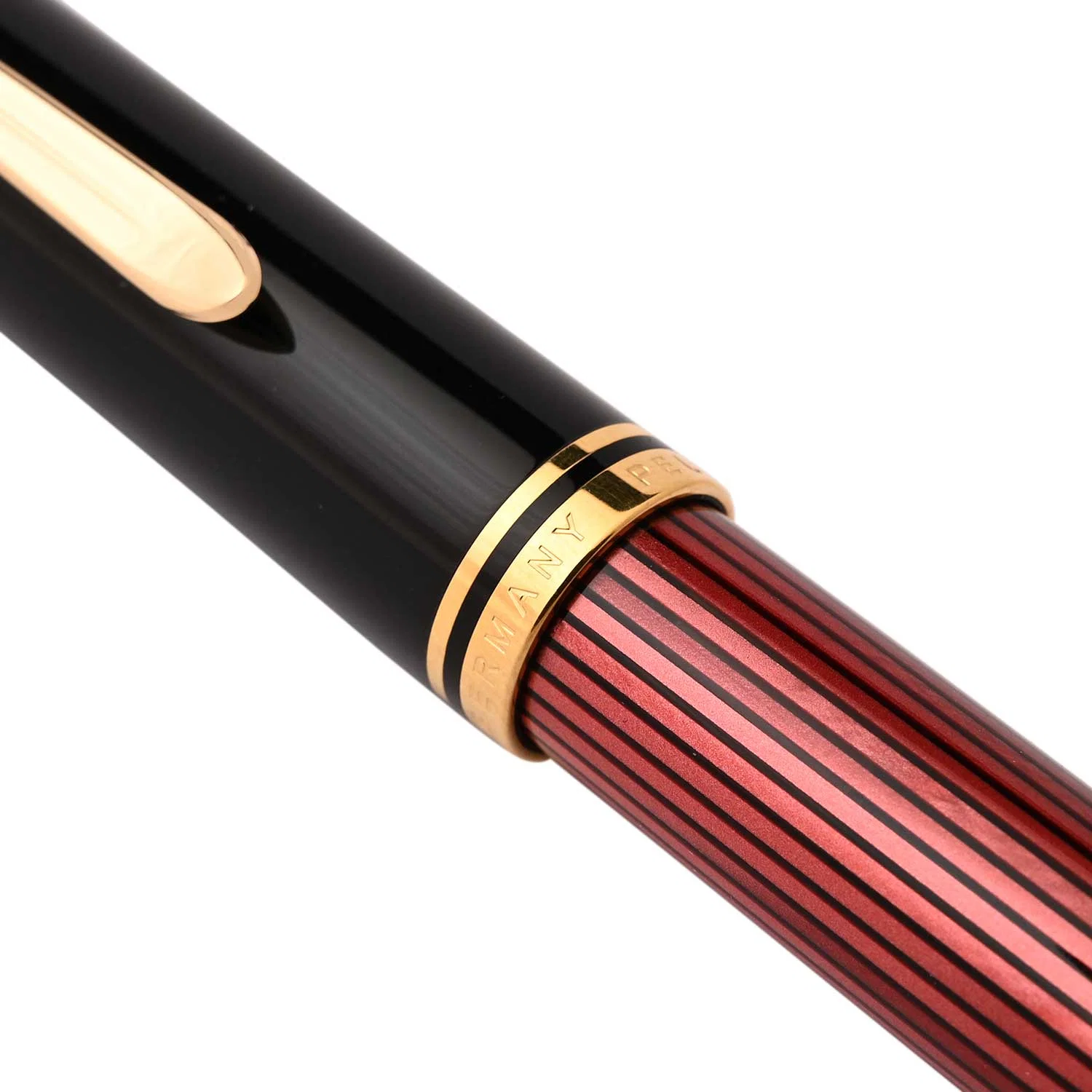 Pelikan M800 Fountain Pen - Black Red GT Broad