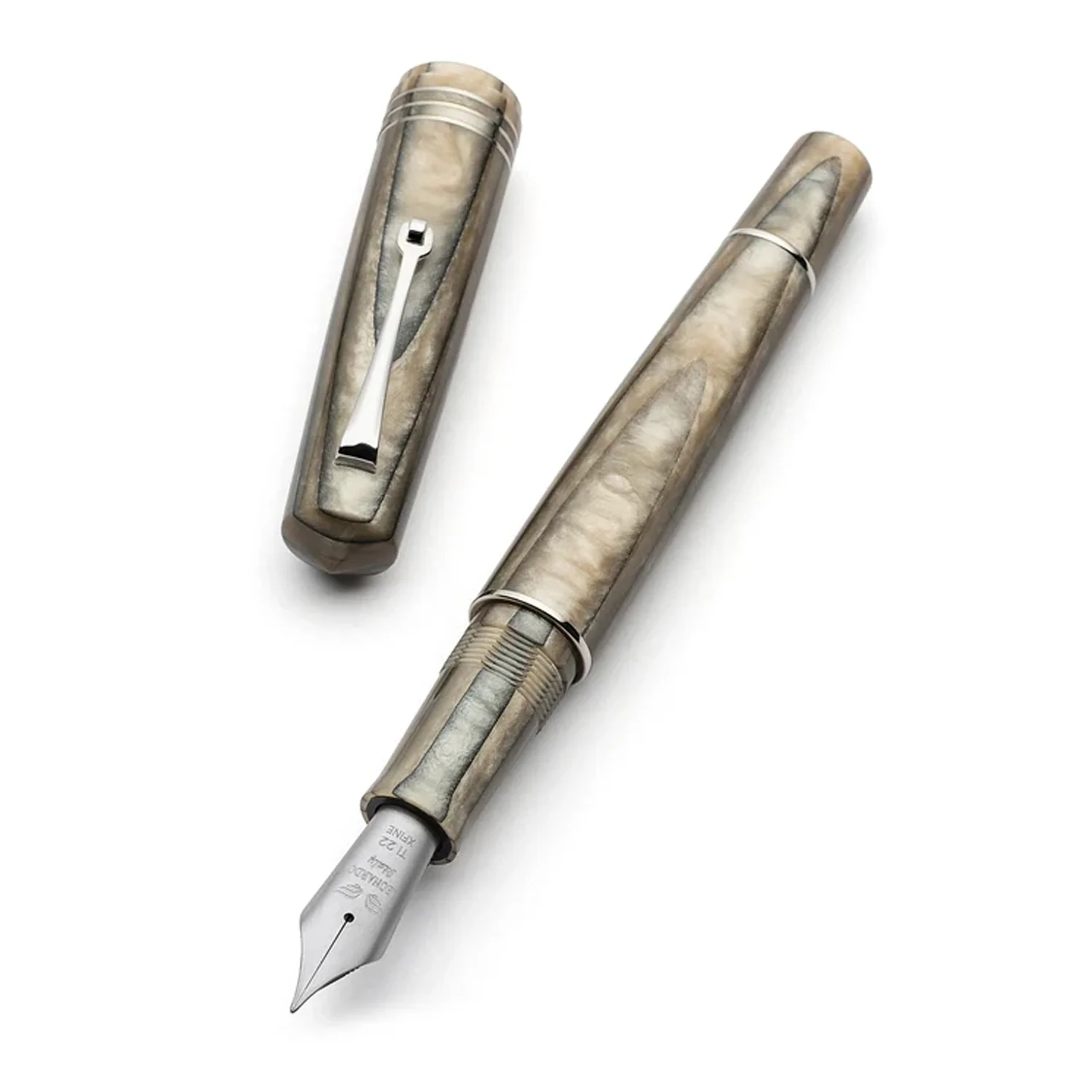 Leonardo MZ Grande Cuspide No.8 Titanium Nib Fountain Pen - Nocciola CT Extra Fine