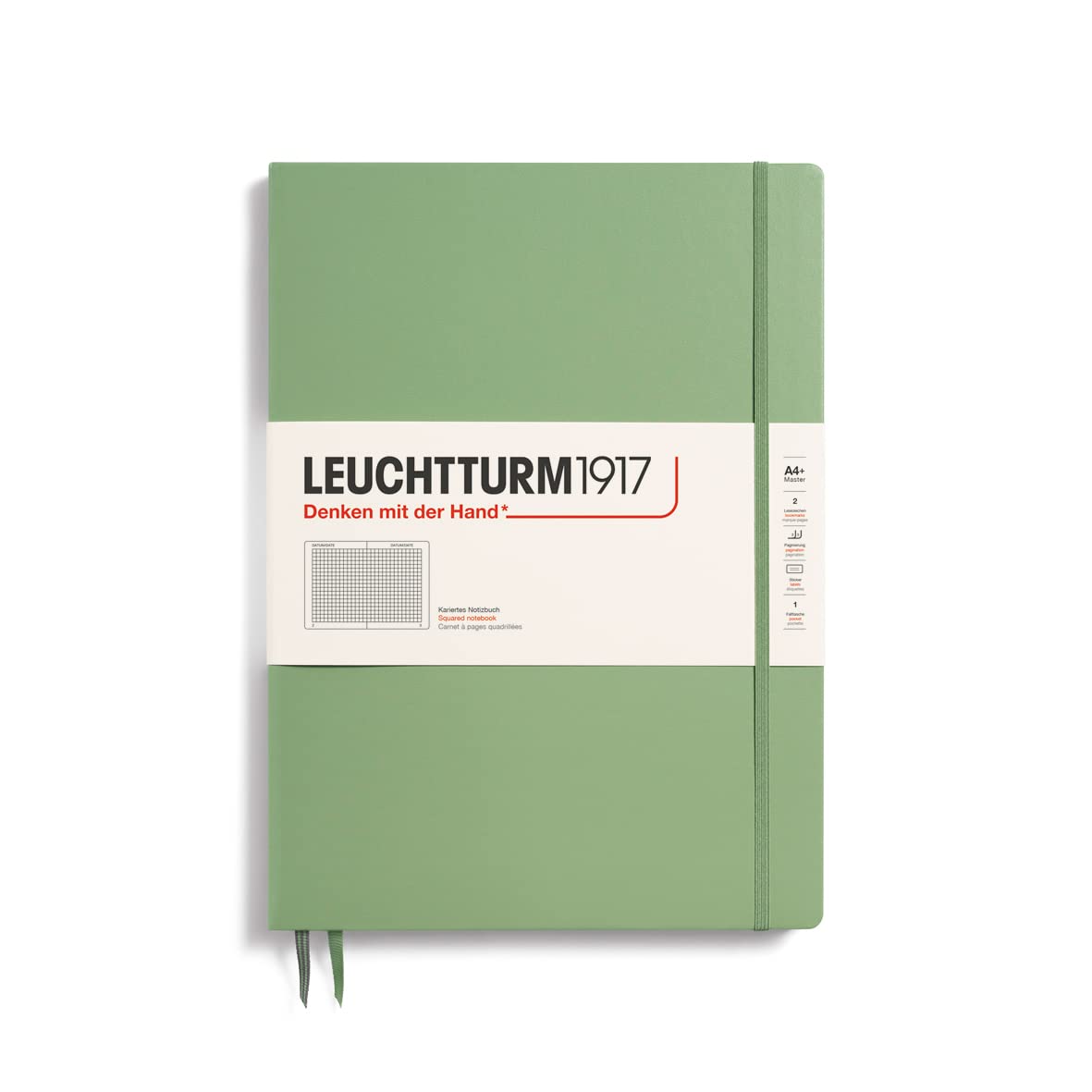 LEUCHTTURM1917 Master A4+ Squared Notebook Sage 123 Pages