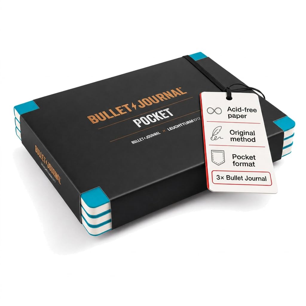 LEUCHTTURM1917 Bullet Journal Pocket 3-Pack Turquoise Dotted