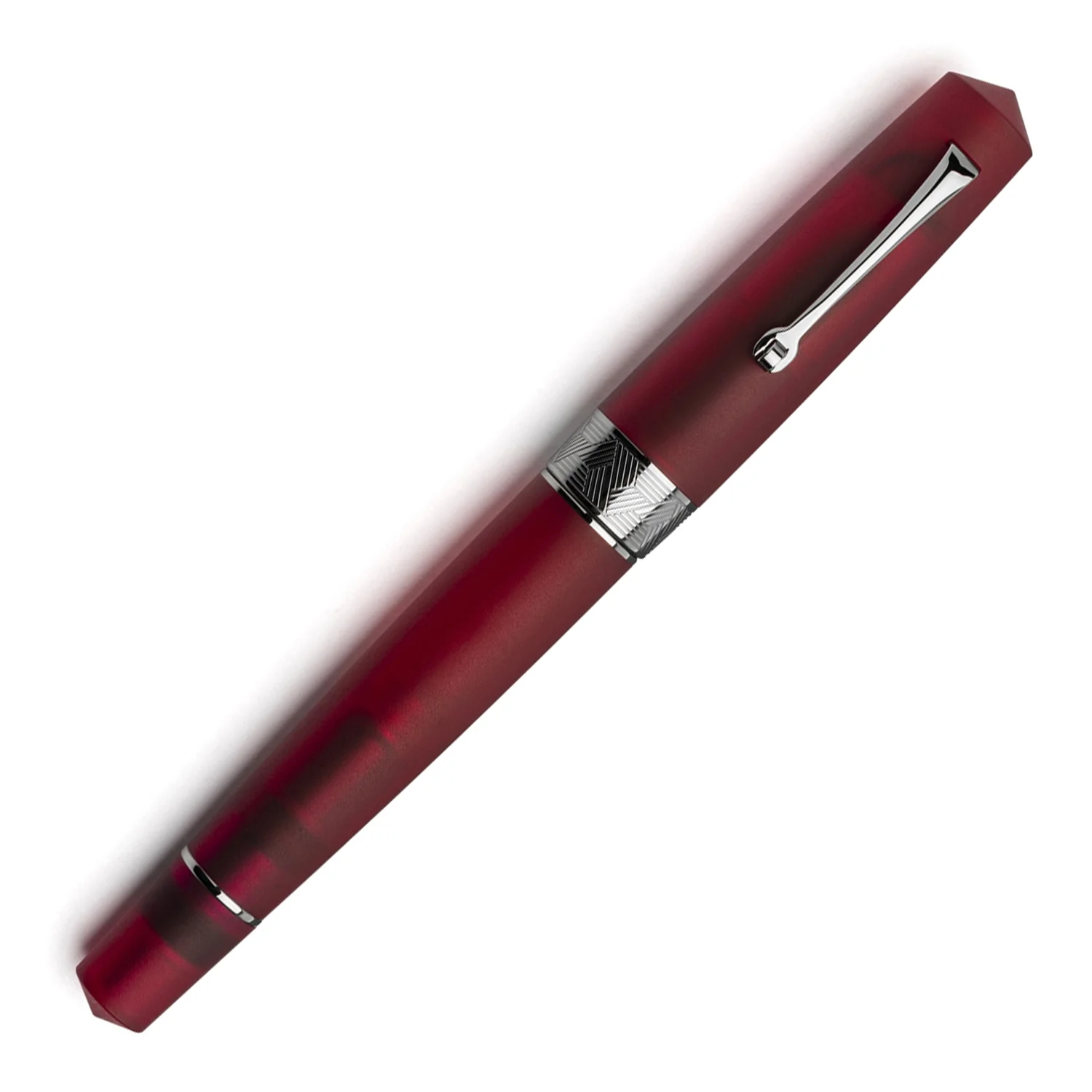 Leonardo Pura No.8 Steel Nib Fountain Pen - Frosted Red RT Broad