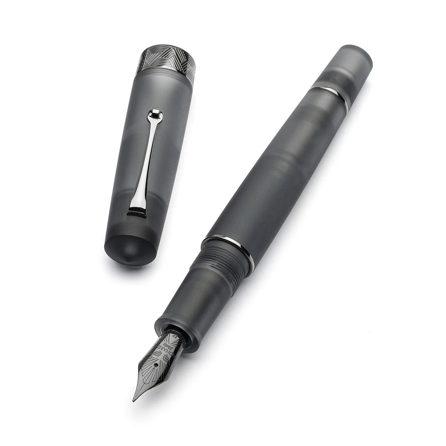 Leonardo Pura No.8 Steel Nib Fountain Pen - Frosted Grey RT Broad