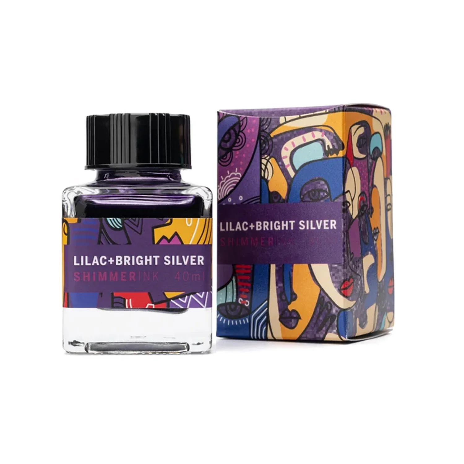 Leonardo Lilac + Bright Silver Shimmer Ink Bottle - 40ml