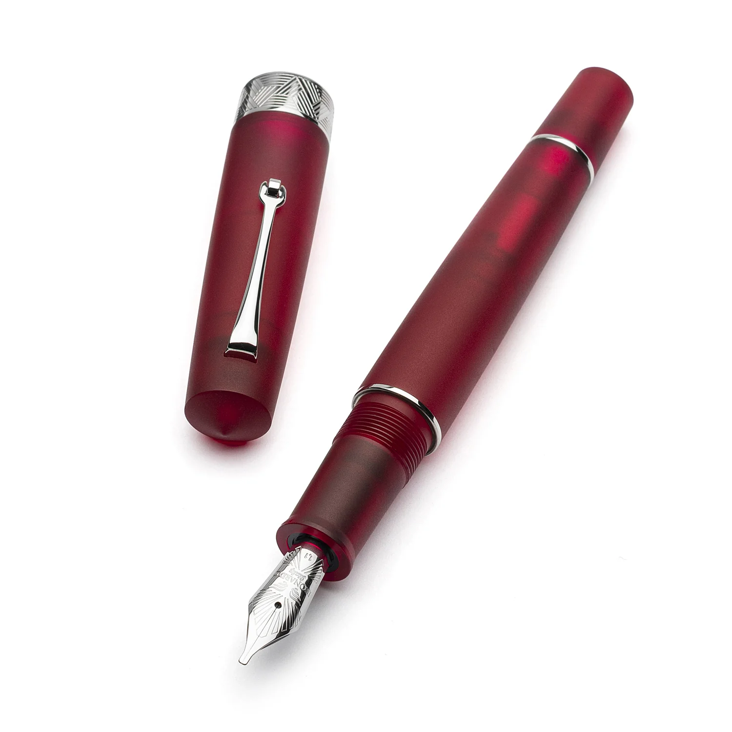 Leonardo Pura No.8 Steel Nib Fountain Pen - Frosted Red CT