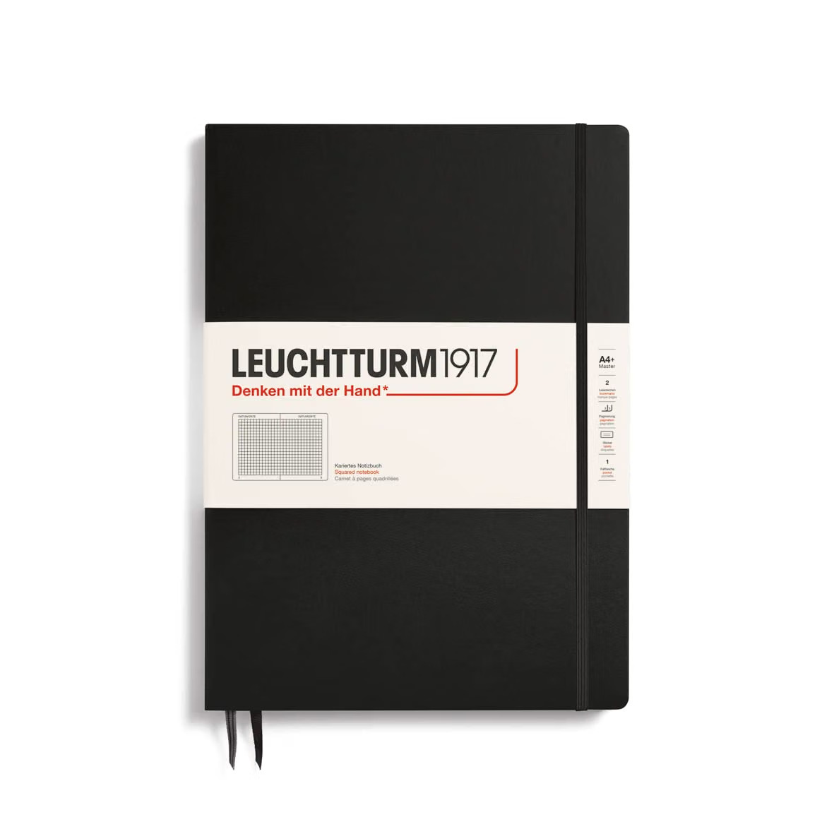 LEUCHTTURM1917 Master Classic A4+ Hardcover Notebook Black Ruled