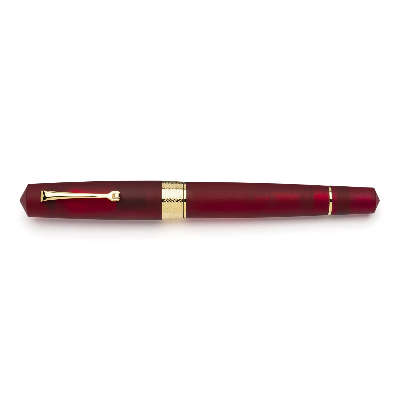 Leonardo Pura No.8 Steel Nib Fountain Pen - Frosted Red CT  Broad